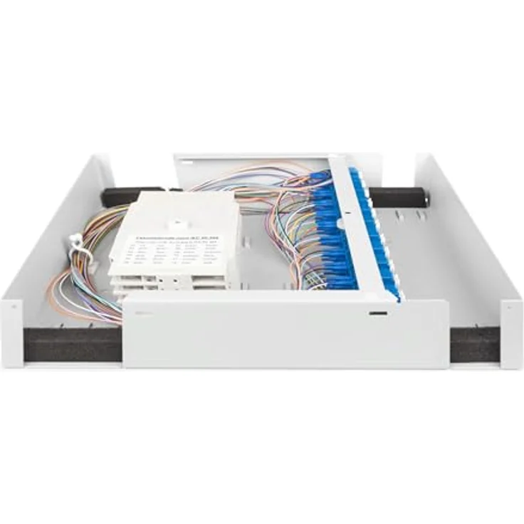 DIGITUS LWL-Wandgehäuse, Singlemode, bestückt mit 24 x LC DX-Adaptern und Pigtails, kompaktes Kabelmanagement – Bild 4