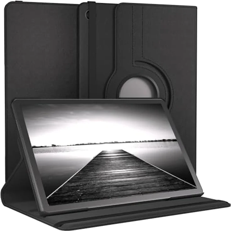 EAZY CASE Tablet Hülle für Samsung Galaxy Tab A11 Plus, 11 Zoll drehbare Schutzhülle mit Standfunktion, Kunstleder Schwarz, 360° rotierbar – Bild 1