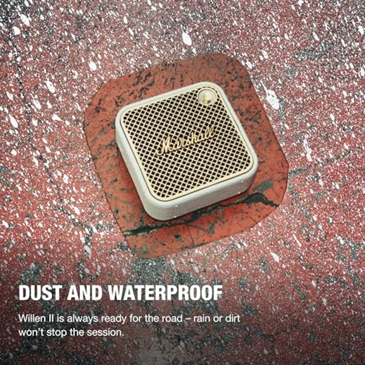 Marshall Willen II, Tragbarer Mono-Lautsprecher, Cremefarben, 10 W, Staub- und wasserfest, über 17 Stunden Akkulaufzeit, integriertes Mikrofon, Bluetooth LE Audio kompatibel – Bild 4