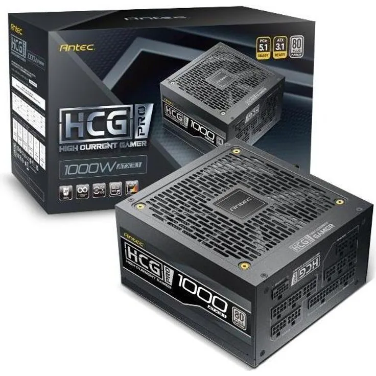 Antec HCG 1000 PRO P EC ATX3.1, 1000 W Modular Netzteil mit 80+ Platinum-Zertifizierung, schwarz