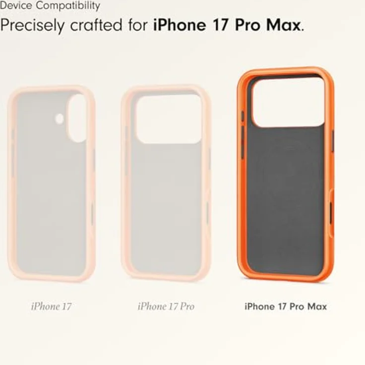 Beats iPhone 17 Pro Max Rugged Case mit MagSafe und Kamerasteuerung, sturzfest, matte Außenseite, Innenfutter aus Mikrofaser – Nevada Orange – Bild 3