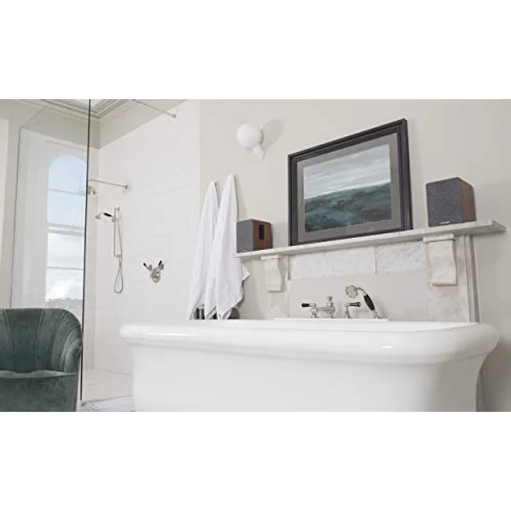 wavemaster Base - Regallautsprecher-System (30 Watt) mit Bluetooth-Streaming und Kopfhörerausgang, Aktiv-Boxen, Nutzung für TV-Tablet-Smartphone (66500) Regallautsprecher - 30 Watt - grau, Holz – Bild 4