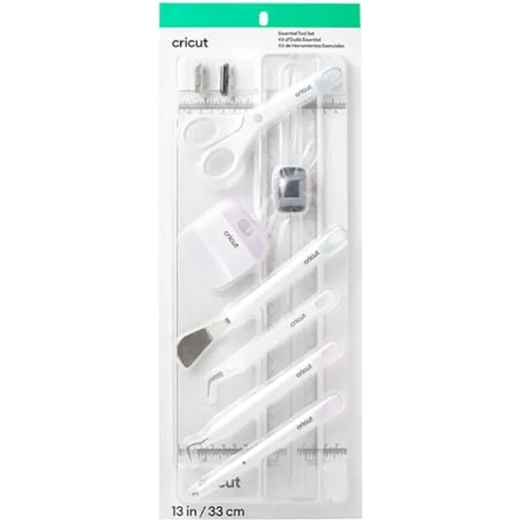 Cricut 2008760 Werkzeugset Weiß, 7-teiliges Set mit 33 cm Trimmer, geeignet für Vinyl und Papier