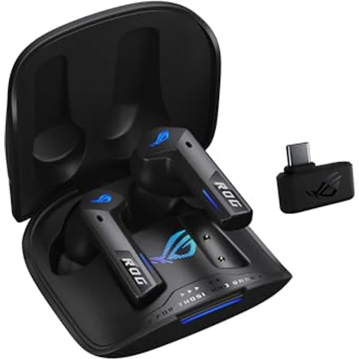 ASUS ROG Cetra True Wireless SpeedNova Black RGB In-Ear Gaming Kopfhörer (ROG SpeedNova Wireless-Technologie, AI-Mikrofon, Geräuschunterdrückung (ANC), 46 Std. Akkulaufzeit, kabelloses Laden, schwarz) – Bild 1