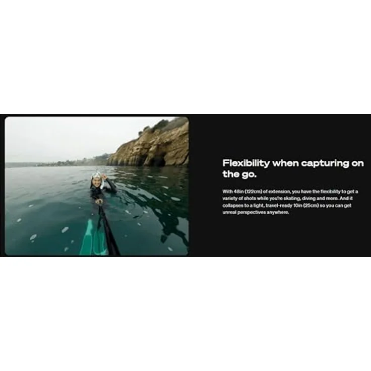GOPRO AGXTS-002 Verlängerungsstange mit Shutter Remote, ausziehbar bis 122 cm, wasserdicht, Schwarz – Bild 7