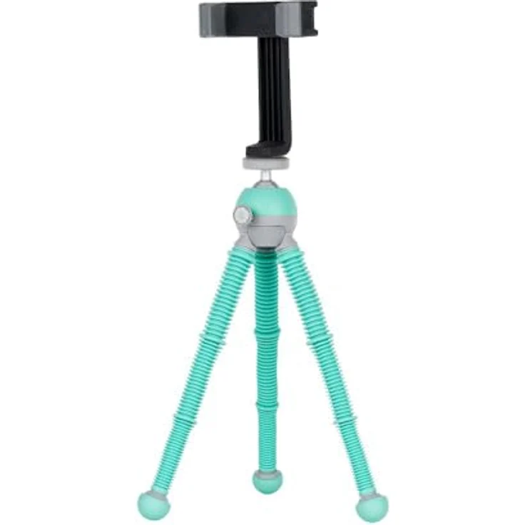 Joby Podzilla Medium Kit, flexibles Stativ mit verstellbarem Kugelkopf und GripTight 360° Smartphone-Halterung, türkis-grau – Bild 2