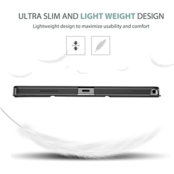 ProCase Hülle für Galaxy Tab A8 10.5” (SM-X200/X205) 2022, ultra dünn, leicht, Dreifach Falt Klapp Schutzhülle mit Translucent Frosted Rückseite - Schwarz – Bild 5