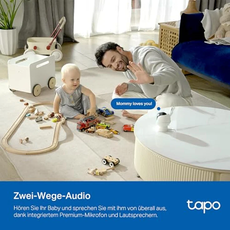 TP-Link Tapo C840 BabyCam, Netzwerkkamera mit Doppellinse, 2560 x 1440 Pixels, Bewegungserkennung, Schlafanalyse, Nachtlicht, Smart-Home-kompatibel, Weiss – Bild 13