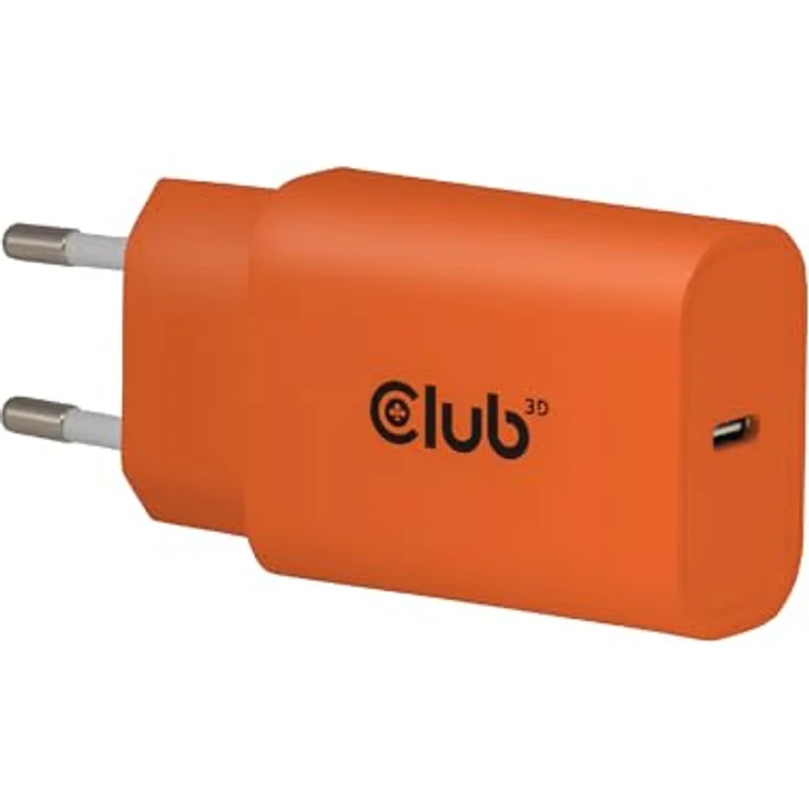 Club 3D Club3D Lifestyle Ladegerät 30Watt, 2x USB-C, kompaktes Design, orange – Bild 3