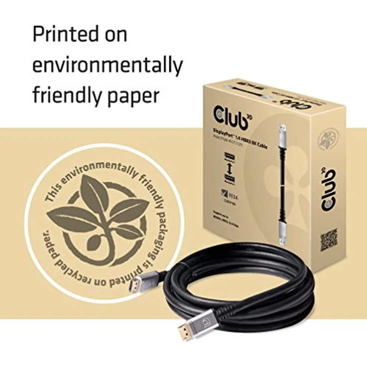 Club 3D CAC-1069 DisplayPort 1.4 HBR3 8K Kabel Schwarz – Bild 5