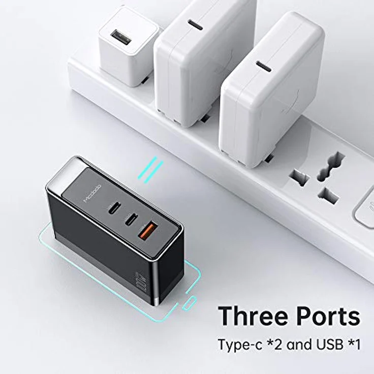 mcdodo Gan 100W 3-Port Fast Charger, Schwarz - Handy-Ladegerät – Bild 5