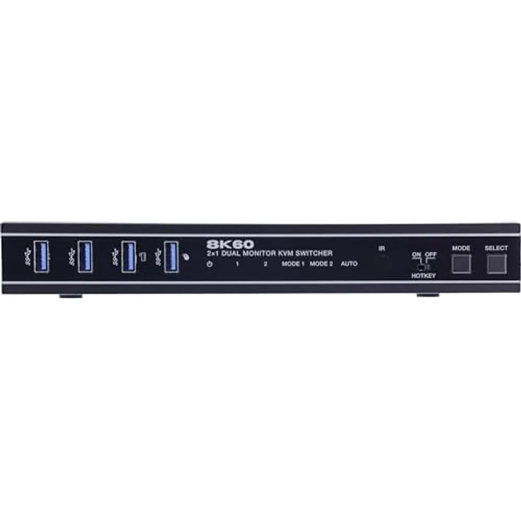 InLine KVM Switch 2-fach, HDMI, Dual Monitor, 8K60Hz, USB Hub, schwarz, robuster Metallgehäuse – Bild 4