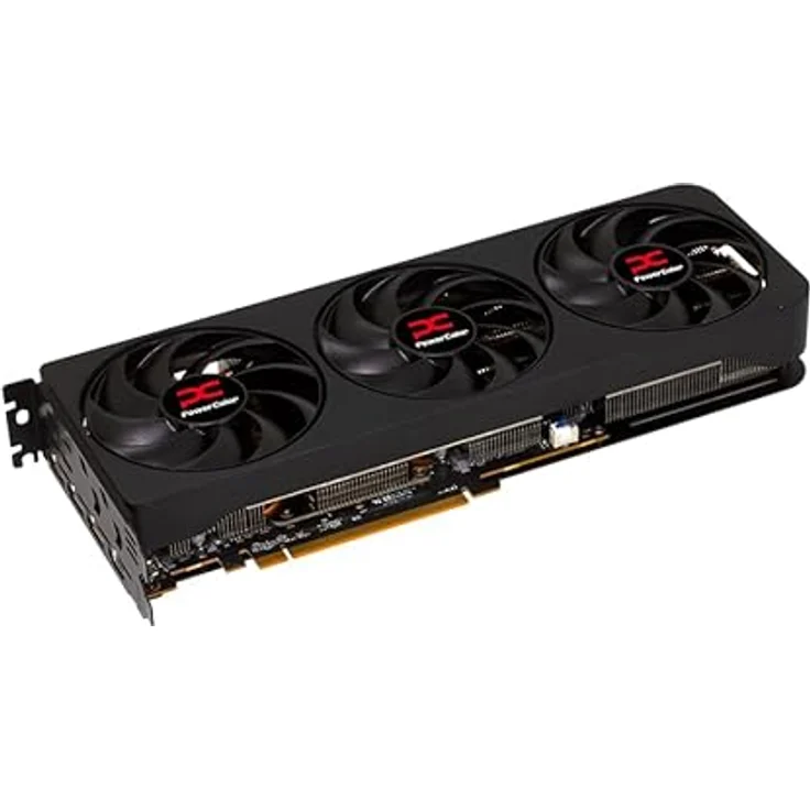 PowerColor RX 9070 GRE 12GB, Next-Gen-Grafikkarte mit 3072 Stream Kernen, 2790 MHz Boost-Takt, Triple Fan Kühler, PCIe 5.0, schwarze Ausführung – Bild 3