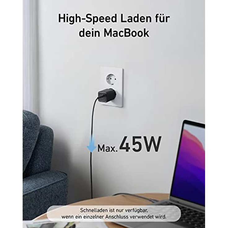 Anker USB C Ladegerät 47W, 523 Charger (Nano 3), kompakt mit 2 Anschlüssen GaN Schnellladegerät für iPhone 14/14 Plus/14 Pro/14 Pro Max/13, Galaxy, Pixel 4/3, iPad/iPad Mini (Kabel Nicht enthalten) – Bild 3