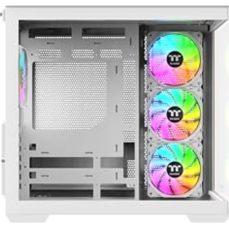 Thermaltake View 380 WS ARGB, Mid Tower Chassis in Snow White mit 3x120mm ARGB Lüftern und USB 3.2 Typ C Anschluss – Bild 3