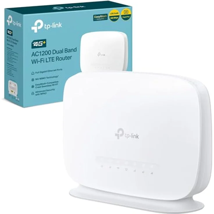 TP-Link Archer MR505, 4G Router mit Dual-Band WLAN bis 1200 Mbit/s, drei Gigabit Ethernet-Ports, Weiss – Bild 1