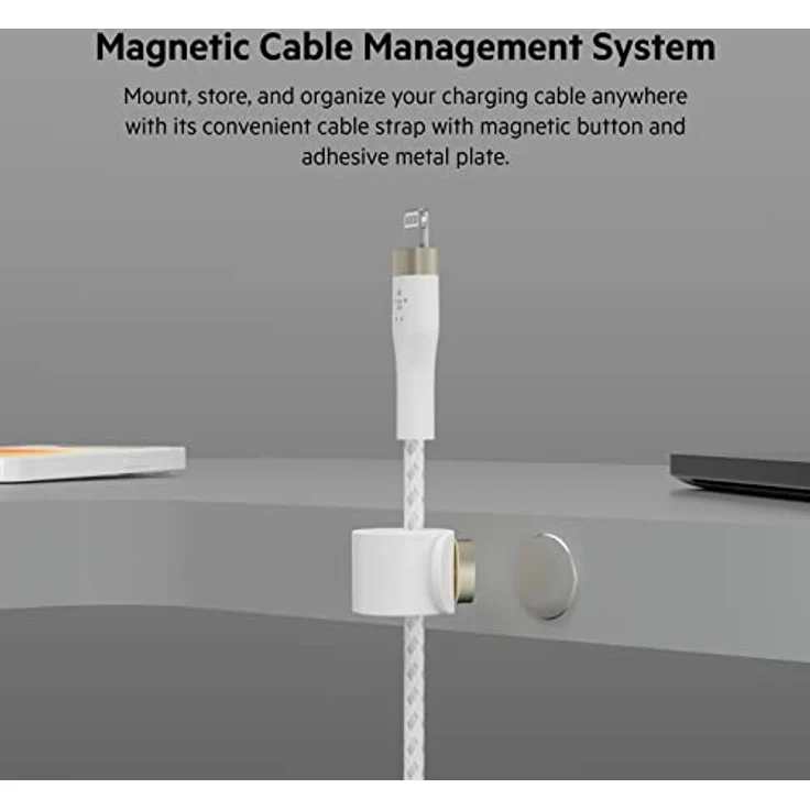 Belkin BoostCharge Pro Flex geflochtenes USB-A/Lightning-Kabel, 1 m, MFi-zertifiziertes Ladekabel für iPhone 14/14 Plus, 13, 12, Pro, Max, mini, SE, iPad und andere Geräte – Weiß – Bild 4