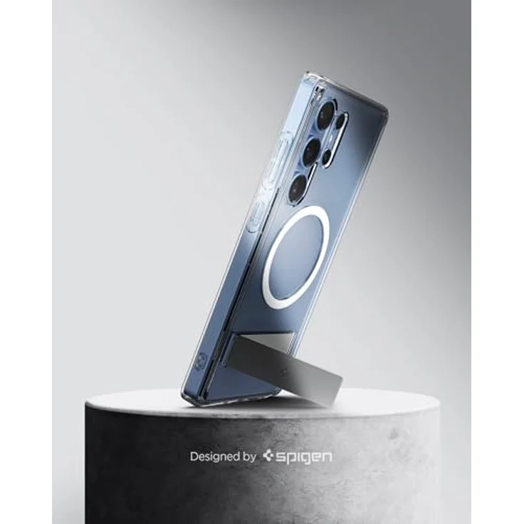 Spigen Ultra Hybrid S MagFit Hülle für Samsung Galaxy S25 Ultra, Kompatibel mit MagSafe -Clear White, Schutzhülle mit integriertem Magnet und Kickstand – Bild 3