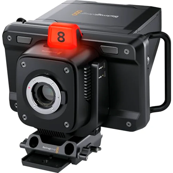 Blackmagic Design Studio Camera 4K Plus G2, Kompakte Schulterkamera mit 13 Blendenstufen Dynamikumfang, ISO bis 25.600, USB-C-Aufzeichnung, schwarz