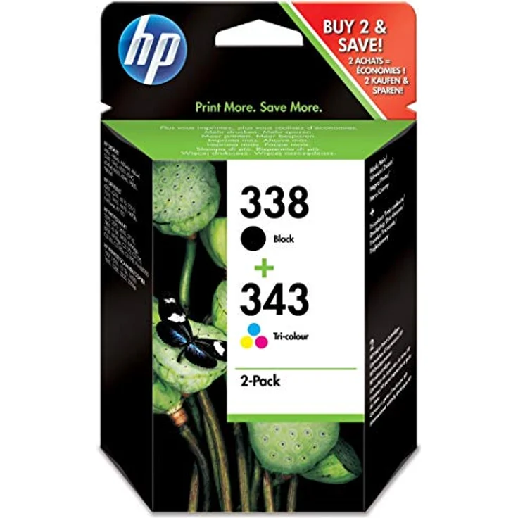 HP 338+343 / SD 449 EE Tintenpatrone schwarz color original – Bild 2