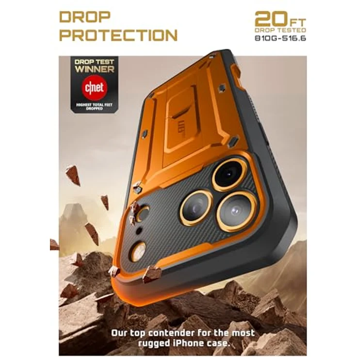 i-Blason GA843439159723, Smartphone Hülle für Apple iPhone 17 Pro, Orange, mit integrierter Standfunktion und robustem Schutz – Bild 3