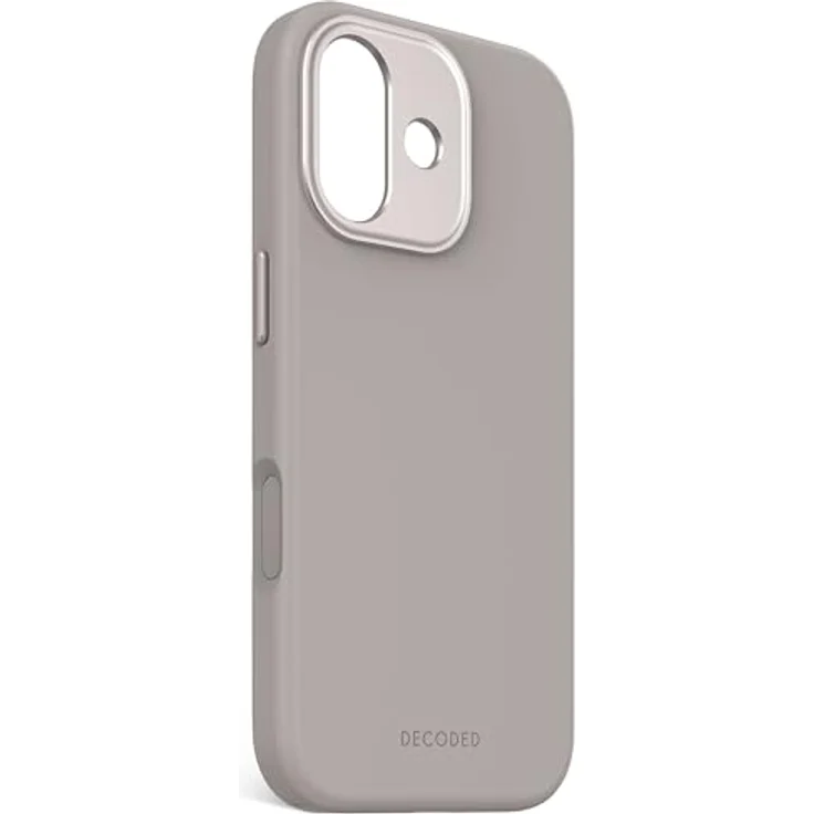 Decoded Silikonhülle für iPhone 17, Premium Soft-Touch, Antibakterielle Beschichtung, MagSafe Kompatibel, Fallschutz, Kratzfest, Metallknöpfe, Fester Griff, Hell Braun – Bild 2