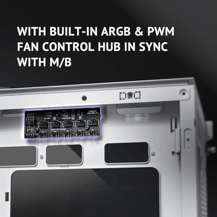 Antec Flux PC-Gehäuse, Full-Tower E-ATX, Aluminium & Holzrahmen, Tempered Glass, bis zu 2x 360mm Radiator Support, weiß – Bild 6