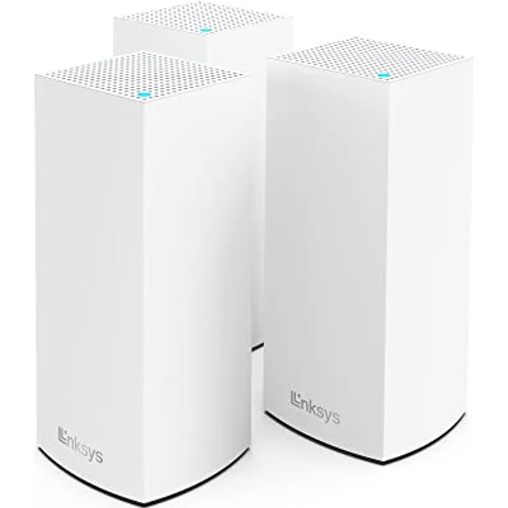 Linksys Atlas 6 Mesh-WiFi 6-System – Dual-Band AX3000 WLAN Router Extender mit 4-mal höherer Geschwindigkeit bis zu 3,0 Gbit/s – mehr als 75 Geräte und 558 m² Funkabdeckung – 3er-Pack, Weiß