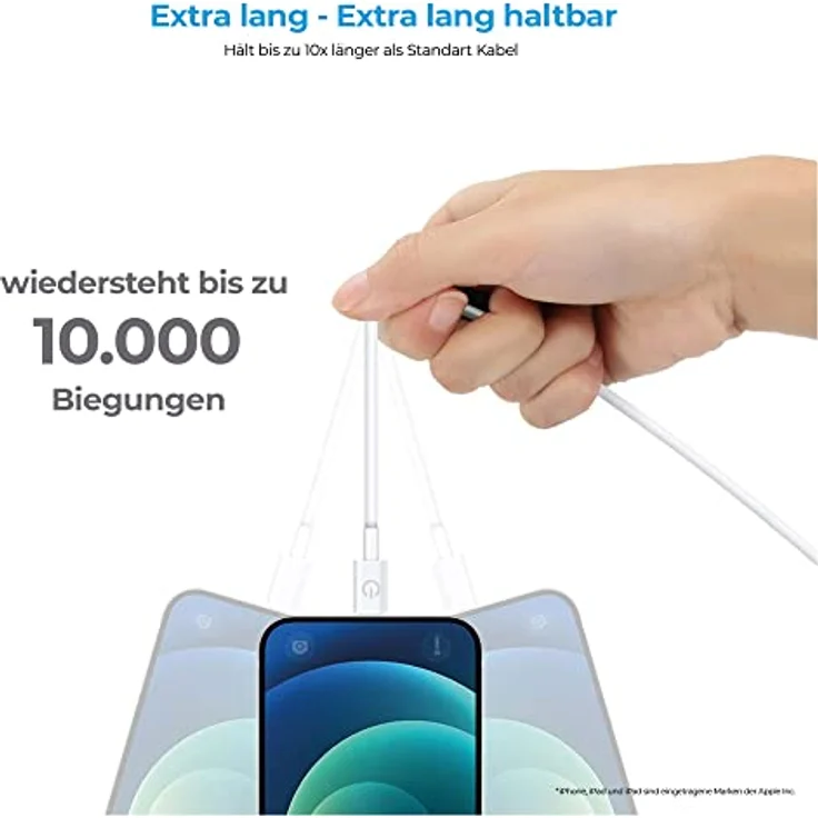 RealPower Lade-Datenkabel lightning 2m weiß MFI-certified – Bild 4