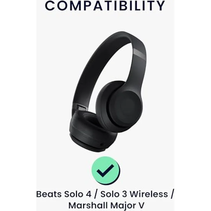 kwmobile Hülle kompatibel mit Beats Solo 4 / Solo 3 Wireless / Marshall Major V, Neopren Tasche für Headset, robust und schwarz, mit Reißverschluss, Innenmaße 23,5 x 18 cm – Bild 2