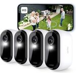 Arlo Essential 2 HD Akku Überwachungskamera Aussen WLAN, Kabellos, 1080p Video, Farbnachtsicht, Licht, Bewegungsmelder, Sirene, 2-Wege Audio, Smart Home + Arlo Secure Plan Testzeitraum, 4er Set