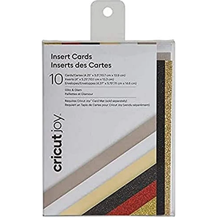 Cricut Glitzer & Glam Kartenset, A2-Format mit Einsteckkarten in Taupe, Creme und Weiß, für Cricut Joy – Bild 1