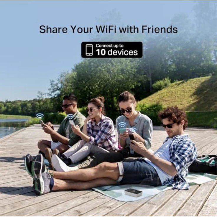 Mercusys Mercu-MT XX, Router mit 4G LTE und WiFi 6, Weiss/Schwarz, 2400 mAh Akku für 10 Stunden Nutzung – Bild 5