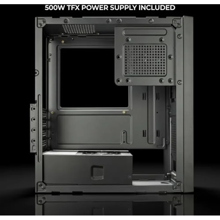Tacens Anima ACSLIM500, Micro-ATX Mini Tower Gehäuse, Schwarz, 500 W, erweiterte Kühlung, horizontale/vertikale Installation – Bild 3