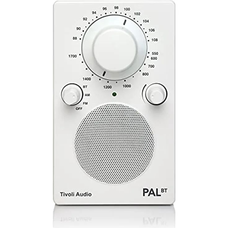 Tivoli Audio PAL BT Tragbares Bluetooth UKW-/MW-Radio (Weiß) - Wiederaufladbarer Lithium-Ionen-Akku, 16 Stunden Wiedergabedauer, herausragende Basswiedergabe