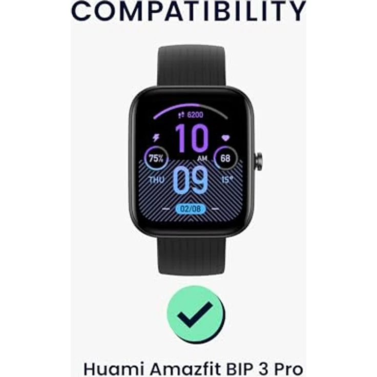 kwmobile 2X Transparente Displayschutzfolie für Huami Amazfit Bip 3 Pro - Stoßfest und Anti-Fingerabdruck - PMMA-Material - Einfache Installation – Bild 2