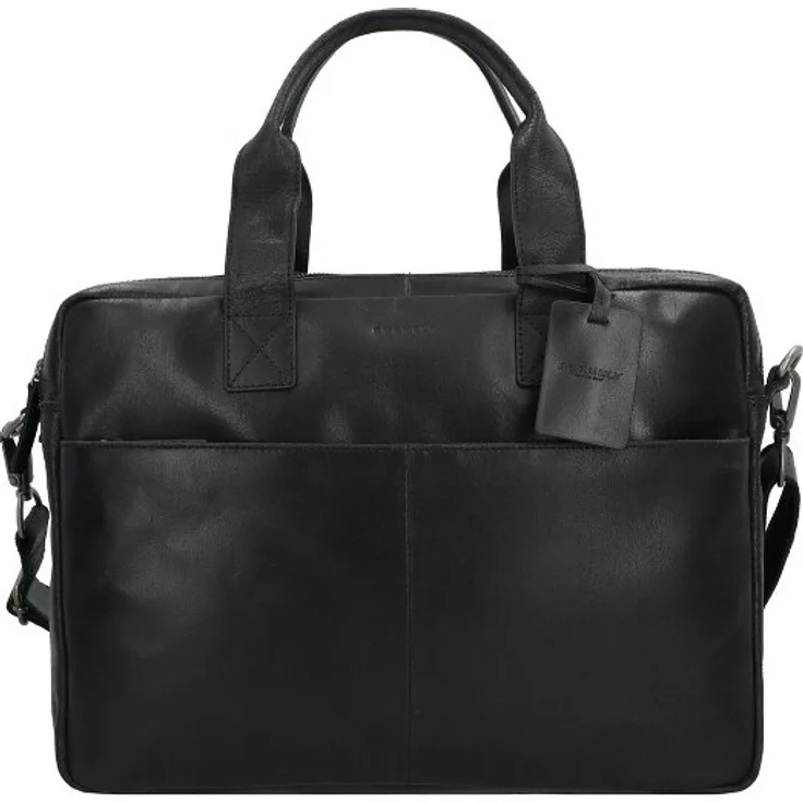 Burkely Vintage Jesse Aktentasche, Leder 42 cm mit Laptopfach, schwarz