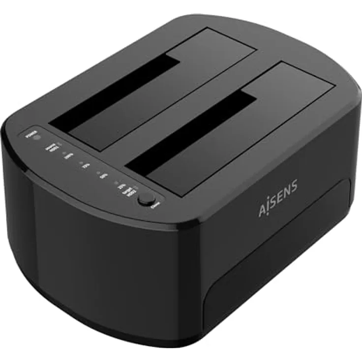 AISENS - Asds-D03B SATA 2.5/3.5 A USB 3.0/3.1 Gen1 Dockingstation, Klone, Schwarz - Modernes Design und einfache Installation