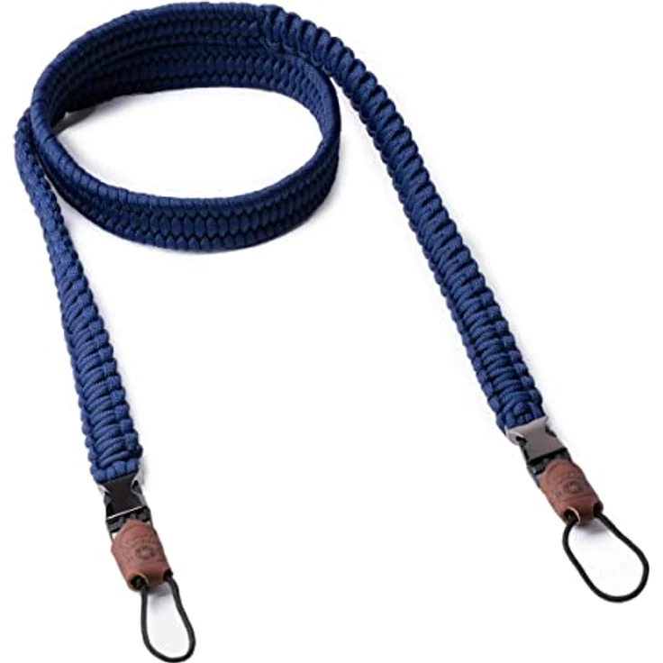 C-Rope Kameragurt THE TRAVELER handgeflochten aus Paracord, Schultergurt mit Schnellverschluss, 100cm, Navy Blau – Bild 1