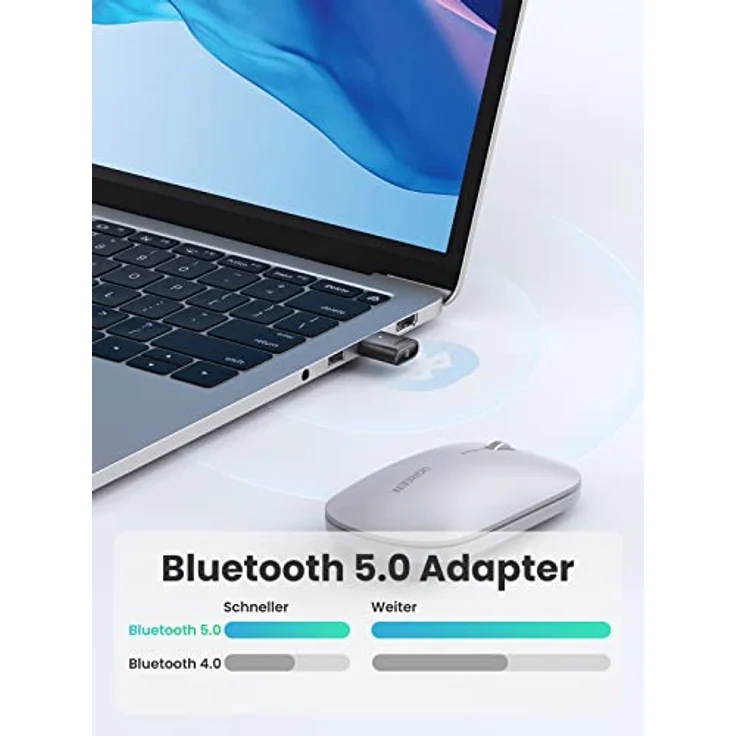 UGREEN Bluetooth Adapter für PC, Bluetooth Stick für Windows 11/10/8.1/7, USB Bluetooth Dongle für Desktop PC, Laptop, Maus, Tastatur, Kopfhörer, Controller (Schwarz) – Bild 2