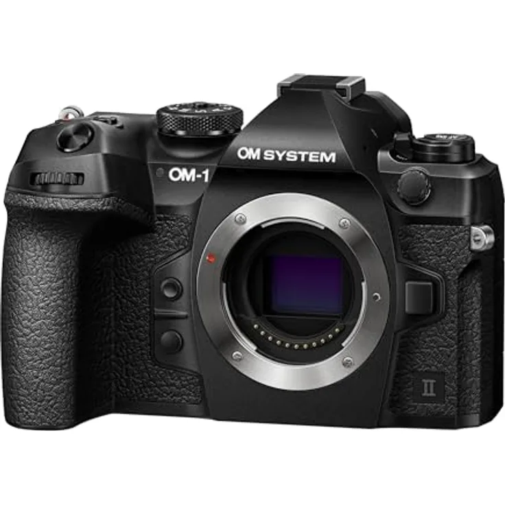 OM SYSTEM OM-1 Mark II Micro Four Thirds Systemkamera, 20 MP BSI Stacked Sensor, 5-Achsen-Bildstabilisierung, Schwarz nur Gehäuse
