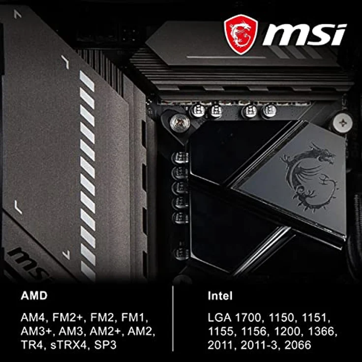 MSI MAG CORELIQUID P360 AIO CPU-Wasserkühlung, Klavierlackoptik-Schwarz, integrierte Lüfterpumpe, Split-Flow-Wasserkühlung, verdampfungssichere Schläuche, einfache Montage - AMD & Intel kompatibel – Bild 5