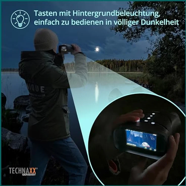 Technaxx Nachtsichtgerät TX-257 – Full-HD-Videoauflösung 1080p, 40MP Fotoauflösung, 4X Optische Vergrößerung, 8X Digitalzoom und IR LED - Nachtsichtfernglas für Jagd, Wandern - Preisvergleich – Bild 5