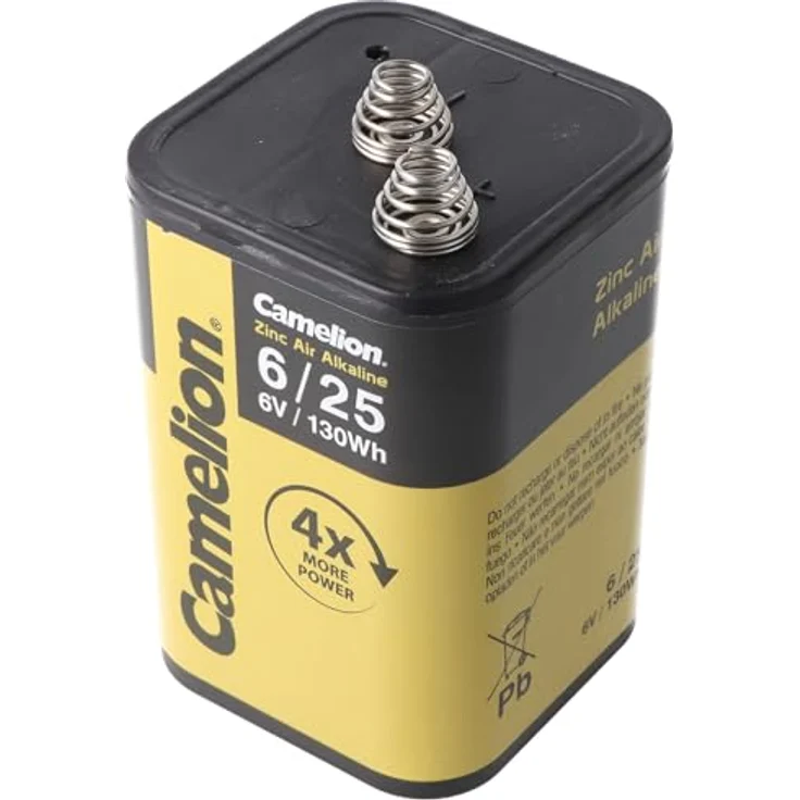 Zinc Air Alkaline 4LR25 6 Volt, 25Ah, 130Wh, Batterie mit bis zu 4mal mehr Leistung als die Standard 4R25 – Bild 2