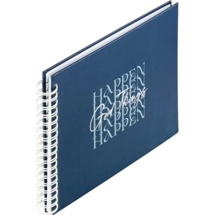 Hama Fotoalbum Spiralalbum "Good Things", 28x24 cm, 50 weiße Seiten, blauer Kunstdruck, FSC-zertifiziert – Bild 2