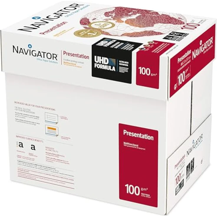Igepa Navigator Presentation Kopierpapier A4 100g weiß sehr hohe Weiße, 5x500 Blatt (2500 Blatt) – Bild 5