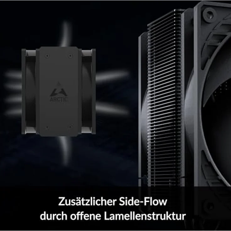 ARCTIC Freezer 36 (schwarz) - Single-Tower CPU Kühler mit Push-Pull, zwei druckoptimierte 120 mm P-Lüfter, Hydrodynamisches Gleitlager, 200–1800 rpm, 4 Heatpipes, inkl. MX-6 Wärmeleitpaste – Bild 4
