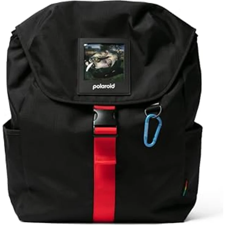 Polaroid Recycled Ripstop Backpack – Black/Multi, Adjustable Straps, Carabiner Clip, 25L Capacity – Bild 1