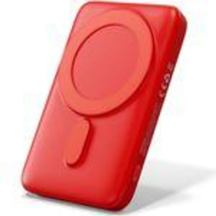 VIESTA® Classic Powerbank 10.000 mAh Rot – 22,5 W Schnellladen, PD 20W, 15 W kabelloses Laden, USB-C In/Out, USB-A, Lightning, Magnetfunktion