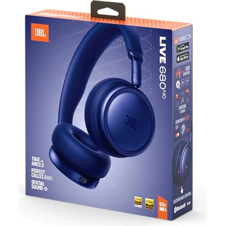 JBL LIVE 680NC, On-ear Kopfhörer Bluetooth Blue mit Adaptive Noise Cancelling, 80 Stunden Akkulaufzeit und Hi-Res Audio – Bild 9
